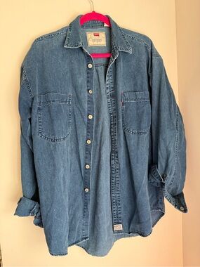 Vintage Levi's Red Label Blue Denim Button-Up Work Shirt